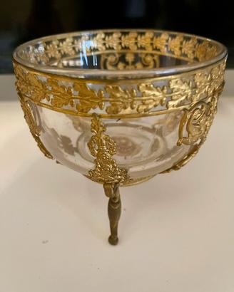 Drageoir Romanengo Genova 800 Vetro Bronzo Dorato