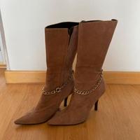 Stivali vintage anni 2000 – Suede rosa cipria