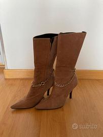 Stivali vintage anni 2000 – Suede rosa cipria