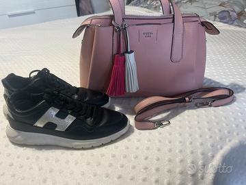 Coppia di scarpe hogan e borsa Guess