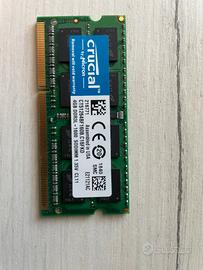 Ram Crucial DDR3L, 4 Gb - 1600 sodimm 1,35V CL11