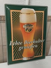 VECCHIA LATTA INSEGNA PUBBLICITARIA BIRRA VINTAGE
