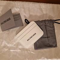 Porta tessere Balenciaga white pelle