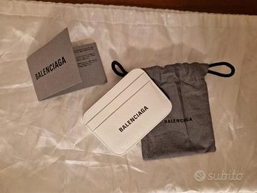 Porta tessere Balenciaga white pelle