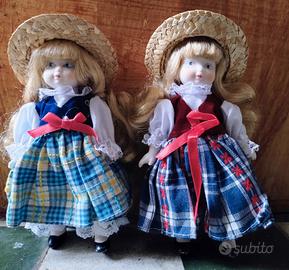 2 bambole vintage da collezione cm 16 nuove nella 