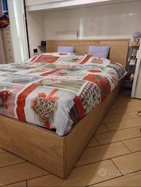 letto matrimoniale contenitore con materasso 