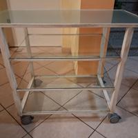 tavolino porta tv televisore ruote routine vetro 
