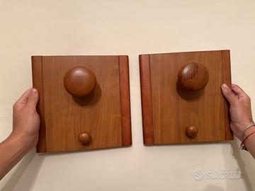Set 2 Appendiabiti Legno Chiaro