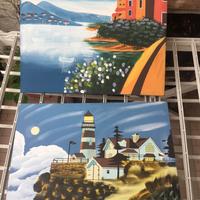 2 quadri paesaggi marini