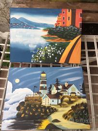 2 quadri paesaggi marini