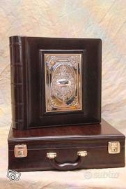 Album fotografico in cuoio con argento 35x35