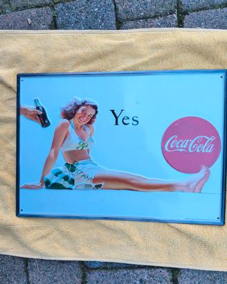 insegna Coca Cola in latta 