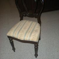 6 sedie stile inglese - mogano - sedute tappezzate