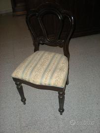 6 sedie stile inglese - mogano - sedute tappezzate