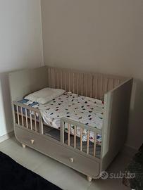 Letto bambino Myllra grigio e legno