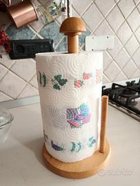 Grande portarotolo da cucina in legno 