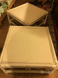 Tavolino rettangolare 120x75 midollino bianco lacc