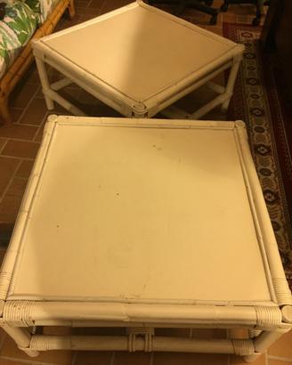 Tavolino rettangolare 120x75 midollino bianco lacc