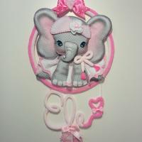 Fiocco nascita bimba bimbo rosa celeste elefante