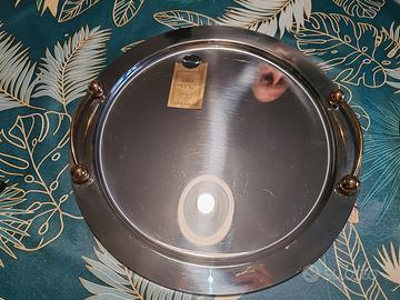 Vassoio inox con manici placcati oro 24k VEMI
