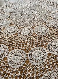 Tovaglia fatta a mano Ø150 cm in puro cotone