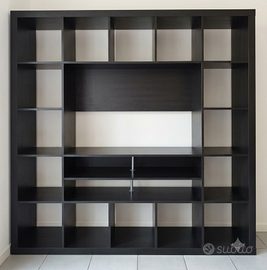 Libreria a Cubi Ikea KALLAX 5x5 - Nero-Marrone