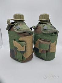Coppia di borracce militari cover mimetica