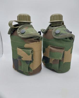Coppia di borracce militari cover mimetica