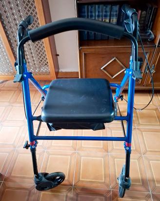 Deambulatore  pieghevole a 4 ruote come NUOVO