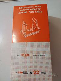 100 Clip Fissatubo a Scatto 32mm