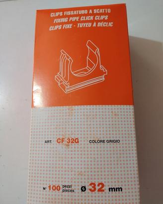 100 Clip Fissatubo a Scatto 32mm