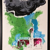 Quadro serigrafia Mario Schifano 70x100 in cornice