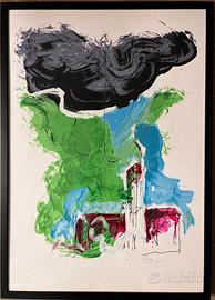 Quadro serigrafia Mario Schifano 70x100 in cornice