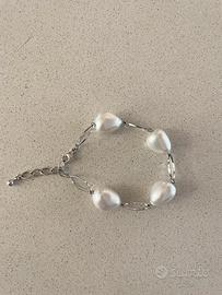 Bracciale acciaio e perle