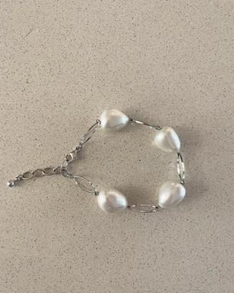 Bracciale acciaio e perle