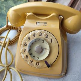 telefono fisso giallo senape vintage