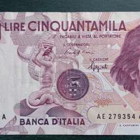 50000 lire primo tipo Bernini decreto E