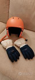 Casco sci + guanti bambina/bambino