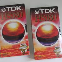 Lotto 2 VHS Videocassette Vergini VHS TDK 180