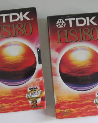 Lotto 2 VHS Videocassette Vergini VHS TDK 180