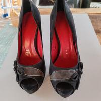 scarpe decolté nere eleganti apertura davanti