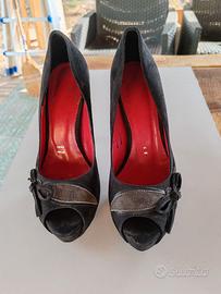 scarpe decolté nere eleganti apertura davanti