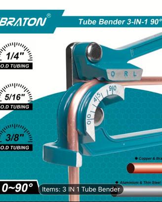 Piegatubi 3 in 1 per rame, ottone e alluminio