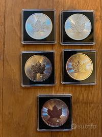 Monete Maple Leaf 1 oz Argento 2017-2021