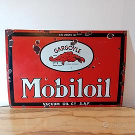 Insegna Tabella Smaltata Gargoyle Mobiloil