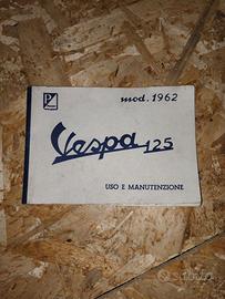 libretto uso e manutenzione vespa 125 vnb 1962