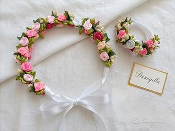 set coroncina e corsage floreale 