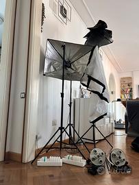 Set illuminazione fotografica 11 lampade + softbox