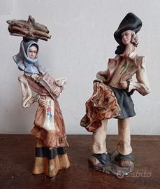 Coppia Statuine Sarde Stelio Mola