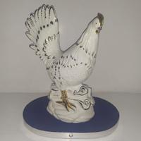 Gallina in ceramica smaltata di Bassano vintage 